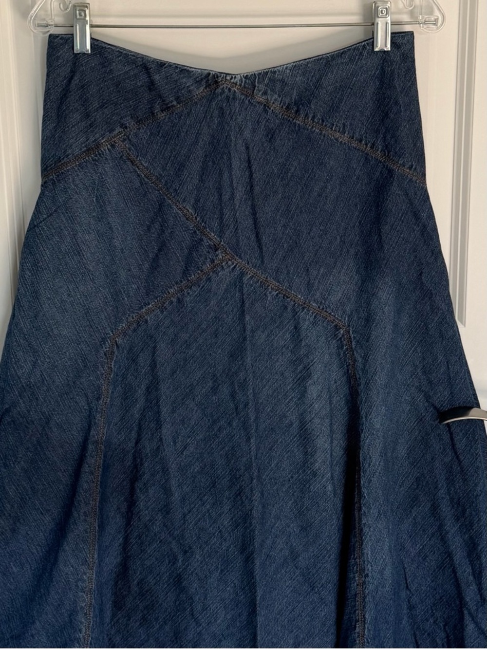 Lauren Ralph Lauren Dark Blue A-Line Denim Midi Skirt Size 8 39535 - Picture 3 of 12